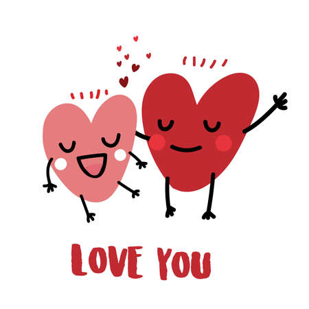 Heart Character,Valentine Loverのイラスト素材