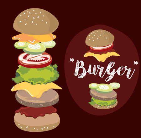 Ingredients For Burgerのイラスト素材