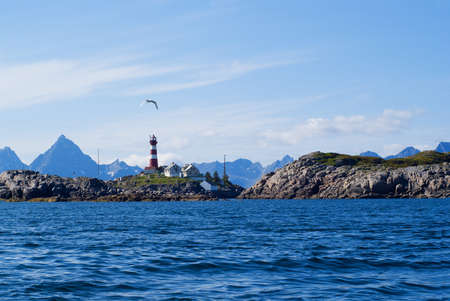 The lighthouse on the norwagian island Skrova. の写真素材