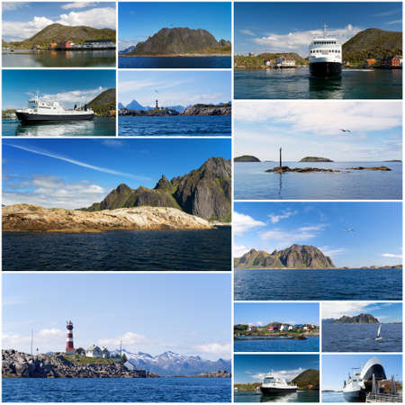 A collage of Norwegian landscape の写真素材