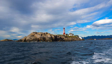 Lighthouse on norwegian island Skrovaの写真素材