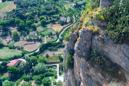 Landscape of Spanish city of Rondaの写真素材