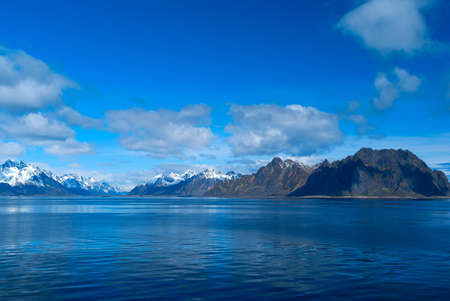 Seascape of Lofoten Islands in Norwayの写真素材