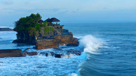 Temple Tanah Lot on south coast of island Bali in Indonesiaの写真素材