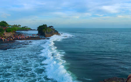 Temple Tanah Lot on south coast of island Bali in Indonesiaの写真素材