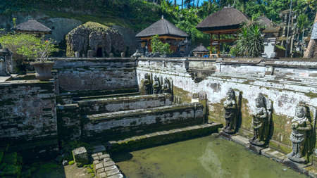Sacred pool at Goa Gajah ancient temple in Bali, Indonesiaのeditorial素材