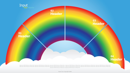 Modern rainbow infographics options banner. Vector illustration. can be used for workflow layout, diagram, number options, web design.のイラスト素材