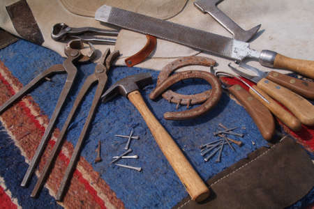 horse shoeing tools hammer pullers tacks file