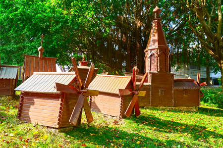 Russia folk houses  at The Window of the World theme park, Shenzhenのeditorial素材