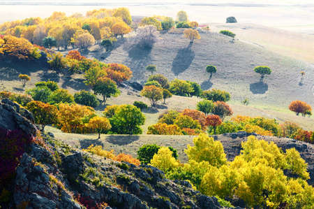 Autumn landscape scenery view of Bashang plateauの写真素材