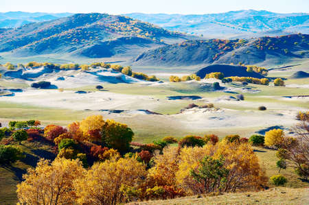 The autumn grassland scenicの写真素材