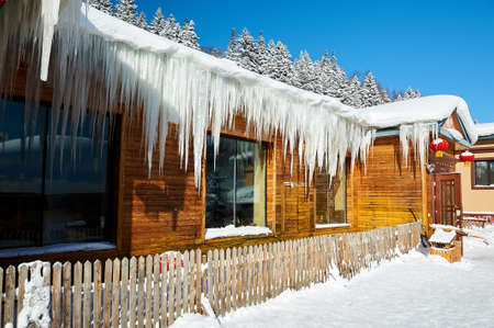 The farmyard in snow scenicのeditorial素材