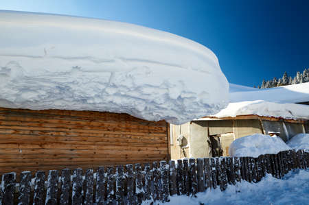 The China village in snow scenic.のeditorial素材