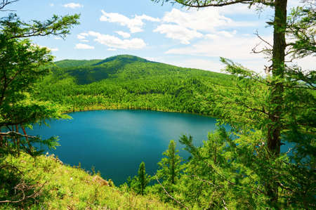 The Camel ride sky pond in the Alshan national forest park of China.