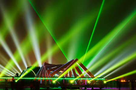 The holiday music lighting show in the park.のeditorial素材
