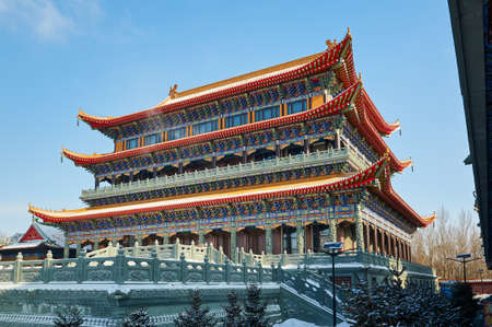 Chinese classical architecture of  buddhist temples.の写真素材