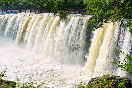 Ching-po Lake waterfalls landscape.の写真素材