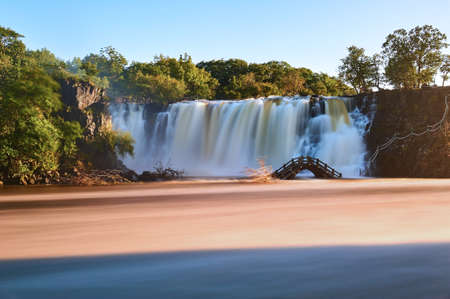 Ching-po Lake waterfalls landscape.