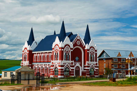 Shiwei port architecture of Hulunbuir city, China.のeditorial素材