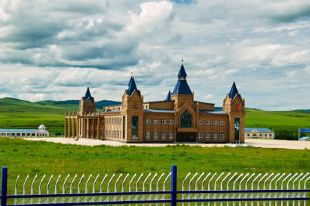 Shiwei port architecture of Hulunbuir city, China.のeditorial素材