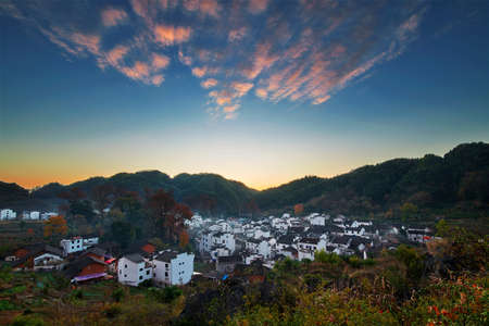 Hui style architecture folk houses of village in Wuyuan county Jiangxi province, China.のeditorial素材