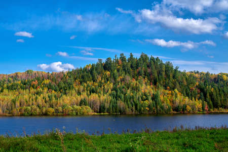 Autumn scenery of Wuying National Forest Park in Yichun, China.の写真素材