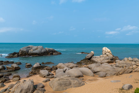Coastal scenery of Xiaodongtian Scenic Area in Sanya, Hainan Province, Chinaの写真素材