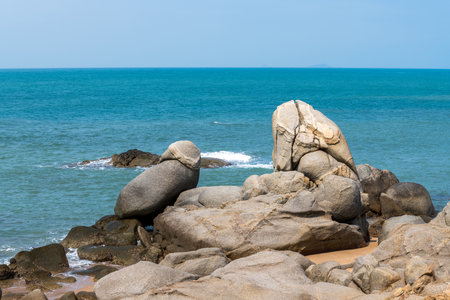 Coastal scenery of Xiaodongtian Scenic Area in Sanya, Hainan Province, Chinaの写真素材