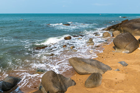 Coastal scenery of Xiaodongtian Scenic Area in Sanya, Hainan Province, Chinaの写真素材