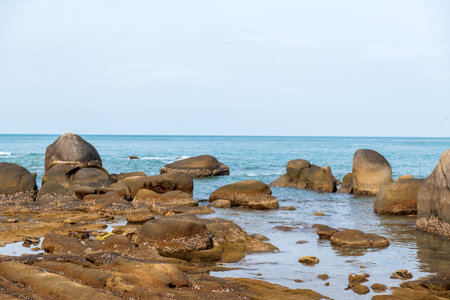Coastal scenery of Xiaodongtian Scenic Area in Sanya, Hainan Province, Chinaの写真素材