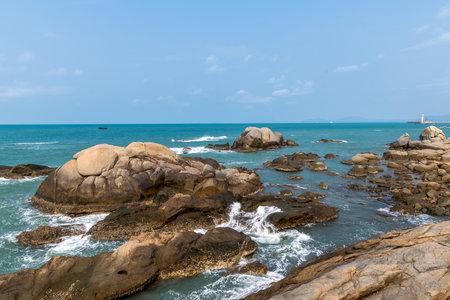 Coastal scenery of Xiaodongtian Scenic Area in Sanya, Hainan Province, Chinaの写真素材