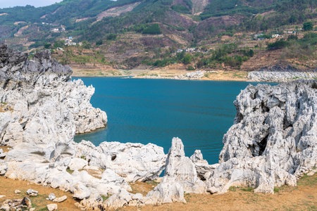 Wanfeng Lake scenery in Xingyi City, Qianxinan Autonomous Prefecture, Guizhou Province, Chinaの写真素材