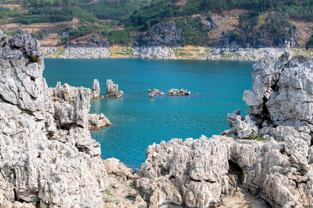 Wanfeng Lake scenery in Xingyi City, Qianxinan Autonomous Prefecture, Guizhou Province, Chinaの写真素材