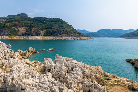 Wanfeng Lake scenery in Xingyi City, Qianxinan Autonomous Prefecture, Guizhou Province, Chinaの写真素材