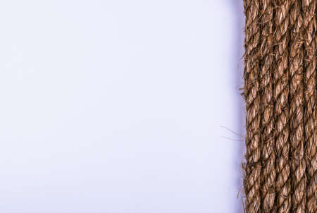 old natural rope texture on white backgroundの写真素材