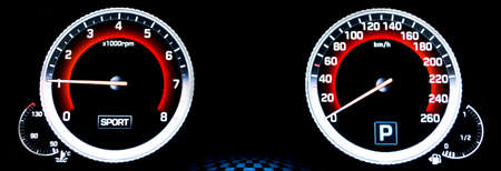 modern car interior dashboard details close up
