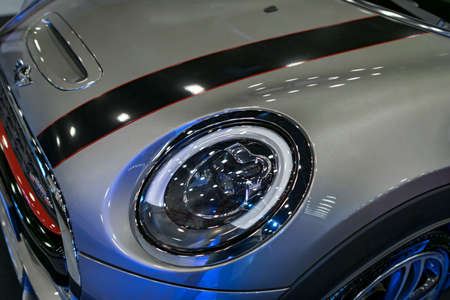 Sankt-Petersburg, Russia, July 21 2017: Front view of a  Mini Cooper S John Cooper Works Edition. Photo Taken on Royal Auto Show July 21のeditorial素材