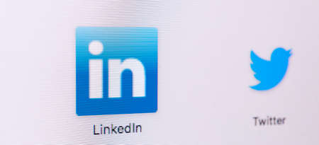 Sankt-Petersburg, Russia, February 9, 2018: Linkedin icon on Apple iMac monitor screen. Linkedin...