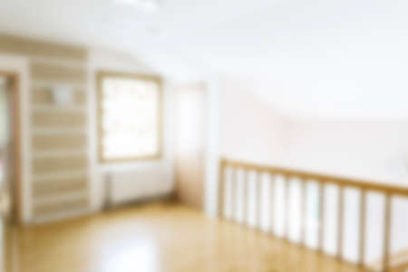 Blurred Luxurious interior. Abstract blur background for web design. Bokeh light interior. Blur image of modern living room interior. Modern House Interior Bokeh Backgroundの写真素材