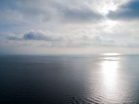 Aerial view White clouds in blue sky. Top view. View from drone. Aerial bird's eye view. Aerial top...