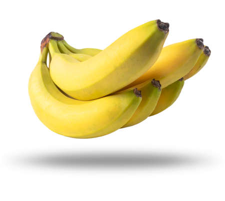 Isolated bananas. Bunch of bananas fruit isolated on white background.の写真素材