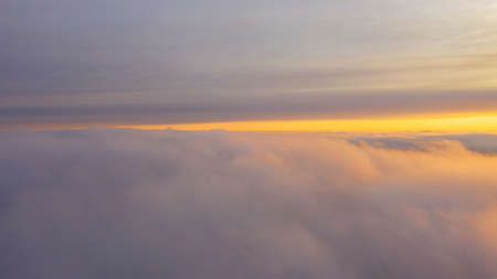 Aerial view White clouds in blue sky. Top view. View from drone. Aerial bird's eye view. Aerial top...