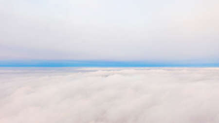 Aerial view White clouds in blue sky. Top view. View from drone. Aerial bird's eye view. Aerial top...
