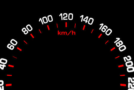 Close up shot of speedometer in car. Car dashboard. Dashboard details with indication lamps.Car...