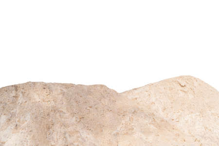 Heap building sand material. Heap of sand isolated on white background with clipping path. The rough...