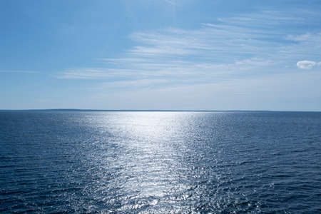 Aerial view sky background. Aerial blue sky with clouds over the sea. Sky landscape over ocean. Aerial photography.の写真素材