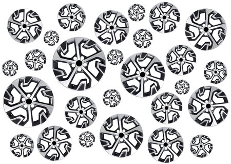 Car alloy wheel pattern isolated on white background. New alloy wheel for a car on a white...