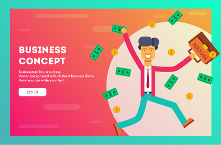 Businessman with money , Rich businessman - vector illustration.のイラスト素材