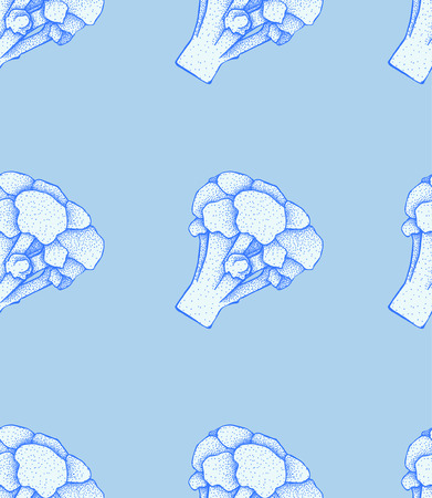 Broccoli pattern. Broccoli organic food photo-realistic vector illustration of healthy vegetable.のイラスト素材