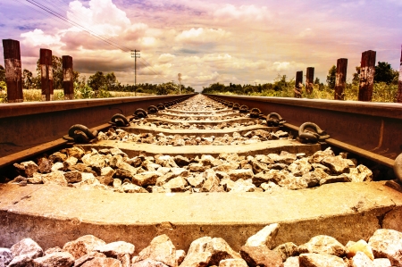 Railway in the cloudy season の写真素材